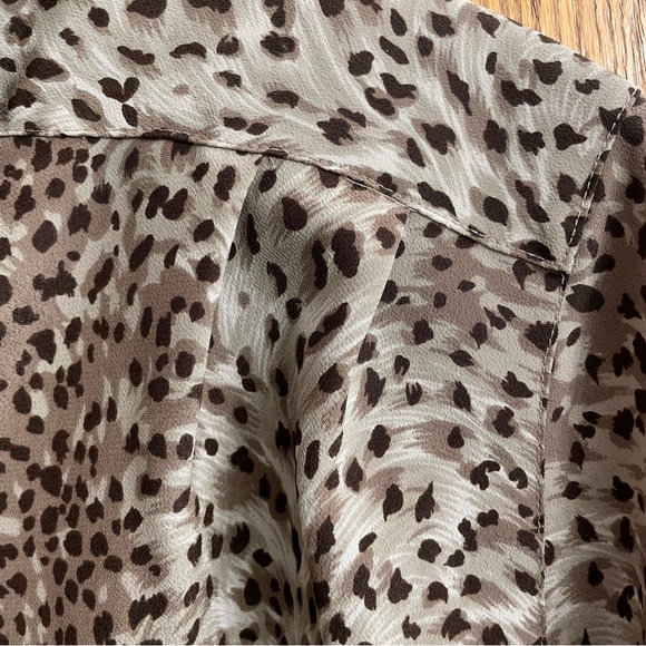 ALFRED DUNNER Animal Print Long Sleeve Collared Women’s Top 100% Polyester Sz 18 - Picture 6 of 14